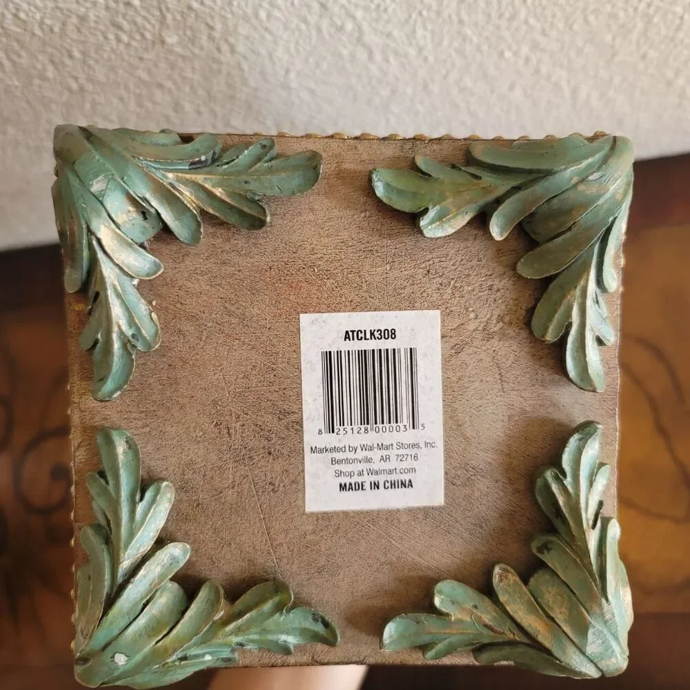 Vintage 90s clock storage home decor bamboo wicker tropical jungle box trinkets